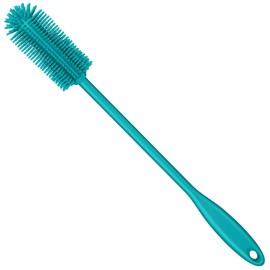 Purtribe Silicone Bottle Brush, Water Bottle Cleaner Brush with Long Handle, Perfect for Cleaning Narrow Neck Containers, Vacuum Sports Bottle, Tumblers, Flask, Glassware (1 Pack, Turquoise)
