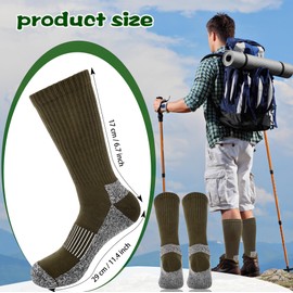 5 Pairs Mens Military Socks Army Green Hiking Socks Crew Boot Socks Moisture Wicking for Soldier Policemen Work Sports Hiking