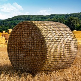 NizHome Round Bale Hay Net, 6x6FT Knotless Hay Nets for Horses Slow Feed, Heavy Duty Livestocks Haynet for Round Bale 4x4-6x6 or Square Bale 3x3x4-4x4x8
