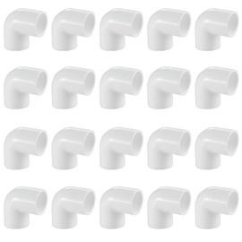 20 Pack 3/4" 90 Degree Elbow Pipe Fittings 2 Way Right Angle PVC Pipe Fitting, Furniture Build Grade SCH40 (Socket x Socket) 3/4" Pipe Fittings Connectors for DIY PVC Shelf Garden Support Structure