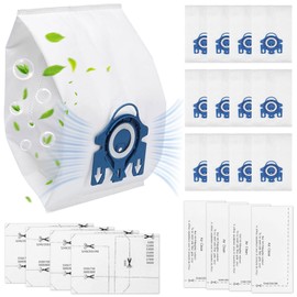 12 Pack 3D Dust Airclean Bags, Compatible with Miele GN Vacuum Bags, Replacement for Miele Classic C1 Complete C1, C2, C3, S400i S600 S2 S5 S8 Series, with 4 MP Filters, 4 AC Filters