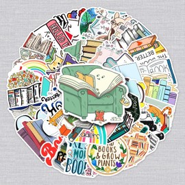 50 Pcs Read Stickers for Kids Teens Adults Boys Girls Gift,Stickers Pack for Laptop,Skateboard,Luggage,Car,Bike, Cup,Computer,Water Bottle Decor,Reading Vinyl Waterproof Sticker Decals