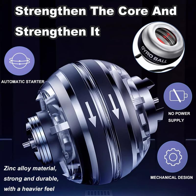 ZLQHHYL (2026 New 6-Level Color-Shifting) All-Metal Power Gyro Ball