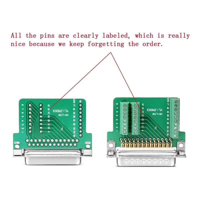 PENGLIN DB25 Solderless RS232 D-SUB Series Adapter, 16mm Thin 25