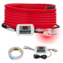 OEBLD Heat Tape for Water Pipes 18FT, Replaceable Smart Thermostat for Pipe Freeze Protection, Self-Regulating Roof Deicing Cable for Metal and Plastic Home Pipes