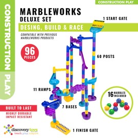 Discovery Toys Marbleworks Deluxe Marble Run | Kid-Powered Learning | STEM Educational Building Block Toy Learning & Childhood Development 5 Years Old and Up