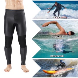 REALON Wetsuit Pants Men Womens Wet Suits Swim Tights 3mm Neoprene Swimming Leggings 2mm Long Diving Surfing Kayak Pant Keep Warm for Workout Scuba Snorkeling Canoeing Water Sports