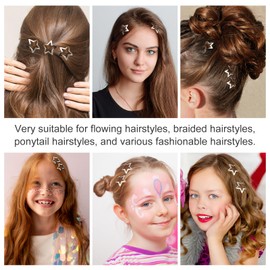 GEEHUA Pack of 40 3.5 cm Metal Star Hair Clips with Snap Closure, Silver Hair Clips in the Style of 2000 Hair Clips Made of Non-Slip Cute Hair Accessory for Girls Women Styling Festival