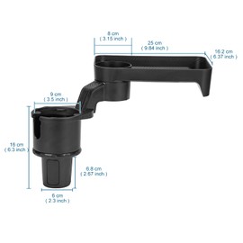 Multifunctional Cup Holder Expander with Detachable Tray Table Adjustable Base Cup Holder with 360° Rotating Car Tray Table