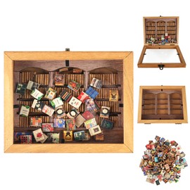 COM4SPORT Anxiety Bookshelf, Mini Bookshelf with 200Pcs Mini Books, Get Rid of Your Anxiety, Miniature Book Display Shelf, Anxiety Bookshelf Mini Books Stress-Relieving Gifts for Family and Friends