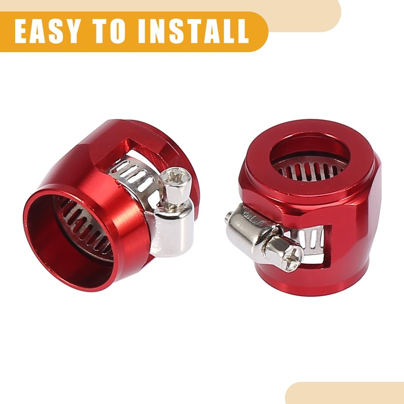 Partuto 4 Pcs An10 Universal Hose Finisher Clamp - Aluminum