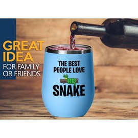 Snake Lovers Blue Edition Wine Tumbler 12oz - Best People Love Snake - Exotic Tropical Pet Reptiles Lizard Snake Turtle Geckos Tortoise Breeder Camouflage