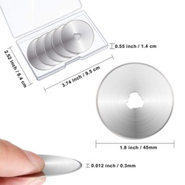 36 Packs Rotary Cutter Blades Replacement Blades Compatible with Fiskars Olfa Martelli Truecut Cutter for Patchwork Leather Quilting Sewing Arts Crafts (45 mm)