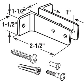 Prime-Line 656-6437 Two Piece Wall Brackets, 2-1/2 In., Zinc Alloy, Chrome Plated Finish (2 Pack)