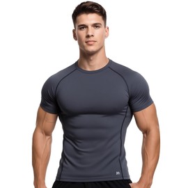 MagnaMan Men's Compression Shirts 3 - Pack: Moisture - Wicking Athletic Baselayer Tops for Men with Quick - Dry Technology, Ideal for Gym, Workout & Running