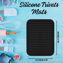 Silicone Trivet Mats - 9x12 in. Your Large Hot Pads Heat Resistance 572° - Pot Holder, Dish Drying Mats, Silicone Mats for The Kitchen Counter Pack of 4
