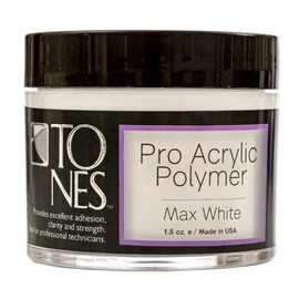 Tones Pro Acrylic Polymer - Premium Acrylic Nail Powder for Professional Nail Design, Sculpting, and Nail Building - Salon-Quality Acrylic Nail Supplies - (3.5 Fl Oz, Max White)