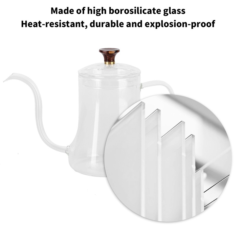 Glass Coffee Pot Swan Neck Thin Mouth Kettle HandMade Coffee