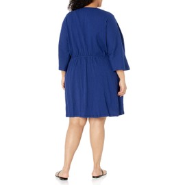 Maxine of Hollywood Women's Standard Kimono Tunic Swim Cover Up, Navy, XS