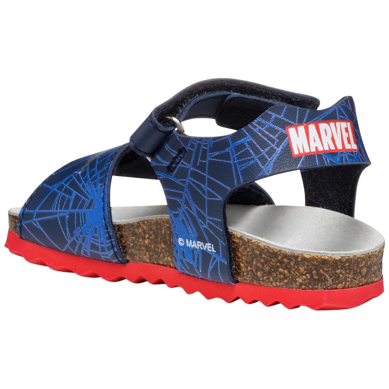 Geox Boys' B Chalki Boy Sandal, Navy red, 27 EU