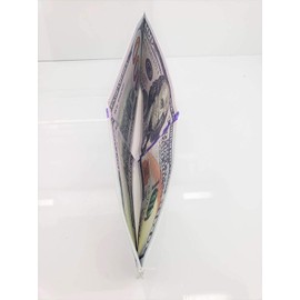 Zugar Land $100 Money Wallet. One Hundred Dollar Bill Printed Bi-Fold, Large (7.5") Funny Big Bucks Novelty