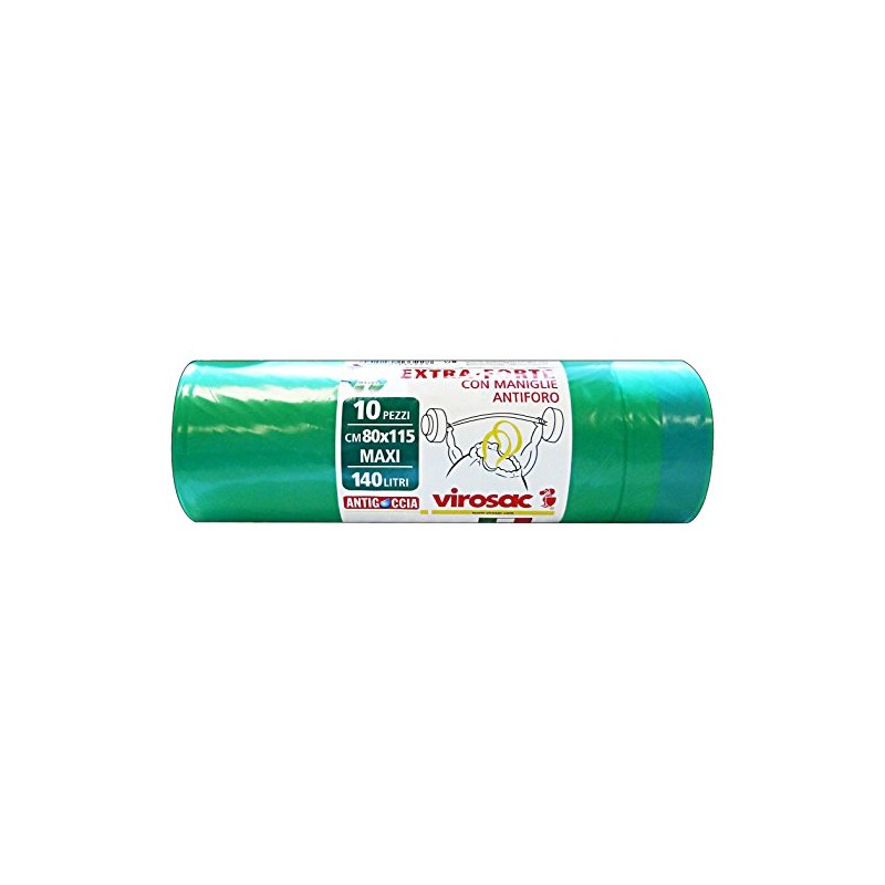 VIROSAC Rubbish Bags 80 x 115 cm Green Pack of