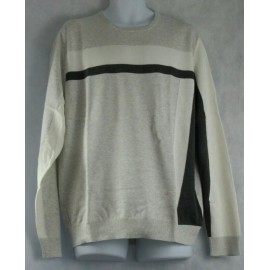 Alfani Men's Colorblocked Cotton Crewneck Pullover Sweater, Gray Multi, XL