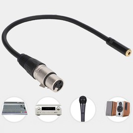 ASHATA 3.5MM Hembra a XLR Hembra Aleación de Zinc 3.5MM Interfaz Adaptador de Audio Cable Cable de Conexión, Chapado en Oro