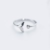 niumanery 925 Sterling Silver Solid Ring Exquisite Whale Tail Plain
