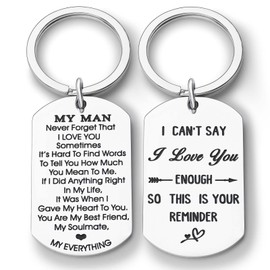 YYQX My Man Keychain for Boyfriend Husband Valentines Day Gifts for Him Men Groom Fiance Couple Anniversary Wedding Birthday Gifts