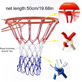 NTRUXZP Basketball Net, Pack of 2 Professional Basketball Net, Portable Basketball Net, Suitable for School Sports Fields, Indoor and Outdoor Basketball Sports (45 cm)