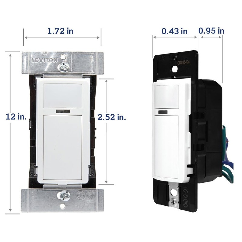 Leviton Smart Wallbox Sensor, PIR 15A Switching, 120-277VAC, App Configurable