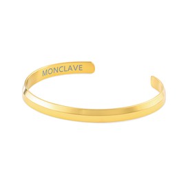 MONCLAVE Premium Cuff Bracelet – Modern Minimalist Style, Crafted from Hypoallergenic Stainless Steel, Unisex Design with Adjustable Fit, Includes Luxury Gift Packaging for Him or Her (Gold)