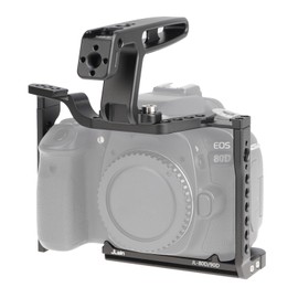 FOTGA Camera Cage + Top Handle Kit for Canon EOS 90D 80D 70D Camera, Aluminium Alloy Video Vlogging Camera Cage Rig, with Cold Shoe 1/4 Inch 3/8 Inch Thread Quick Release Plate for Arca