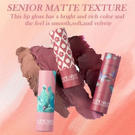 Matte Lipstick Matte Nude Tinted Lip Gloss Long Lasting Non Stick Cup Velvet Lipstick Waterproof Lipstick Professional Lipstick Cosmetics Make Up Gifts Full-Coverage Lipsticks for Women(#05)