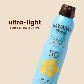 Hawaiian Tropic Everyday Active Spray Sunscreen SPF 50 | Body Sunscreen Spray SPF 50, Sunblock, Oxybenzone Free, 6oz each Twin Pack
