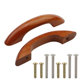 Pxyelec 3.9 Inch Wood Handle Pulls with Screws Drawer Knobs Pulls Handles for Kitchen Cabinets Furniture Dresser Wardrobe Cupboard, Pack of 10