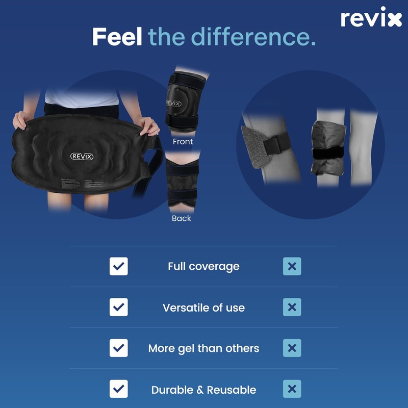 REVIX 20'' XXXL Reusable Ice Knee Wrap for Discomfort Reduction,