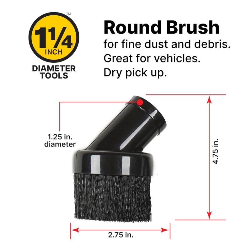 Shop-Vac 9064300 1.25 Inch Diameter Cleaning Kit, Includes Round Brush,