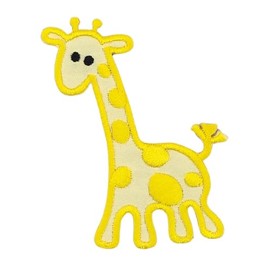 Giraffe Yellow Iron-On or Sew On Patch Iron-On Patch for Clothes Embroidered Iron-On Patch Applique Patch Size 5.4 x 6.8 cm