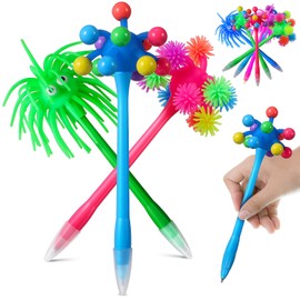 Toyvian 9pcs Stress Ball Ballpoint Pens Fun Pens Sea Urchin Ballpoint Pen Silly Pens Cute Sea Urchin Shaped Pens Soft Rubber Monster Pens Cartoon Ballpoint Ink Gel Pens Christmas Pen Gifts