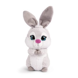 NICI 49210 Cuddly Toy Rabbit Fynn Fluffy 24 cm Grey Sitting Sustainable Soft Toy Made of Soft Plush, Cute Plush Toy for Cuddling and Playing, for Children and Adults, Great Gift Idea