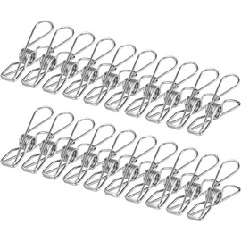 60 Pinzas para Ropa de Acero Inoxidable, Pinzas para Tender La Ropa, Pinzas Metal Resistentes Multifuncional para Tendedero, Calcetines, Fotos, Merienda, Toallas (6CM)