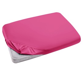 Hafaa Single Fitted Sheet – Easy Care 25 cm Deep Brushed Microfibre Elastic Pink Fitted Bed Sheets- Shrinkage and Fade Resistant (91 x 191 cm)
