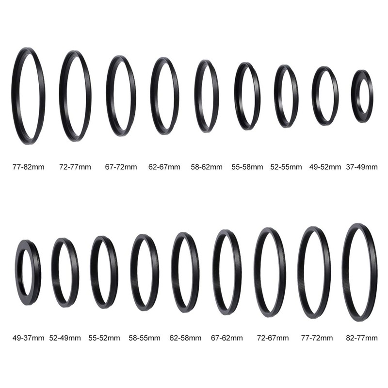 K&F Concept Step Up Rings 9 Types and Step Down