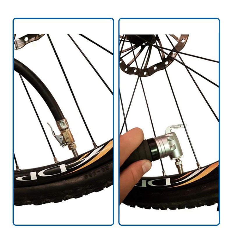 Bicycle Inflator Adapter, Brass, 5-Piece Set, Presta / US /