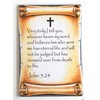 John 5:24 Bible Verse Fridge Magnet (2 x 3 inches)