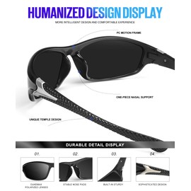 OUKEMAX Polarized Sunglasses-Men Sports Sunglasses: Mens Sunglasses Polarized Running Sun Glasses Driving Fishing 3 Packs