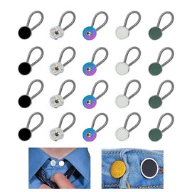 CLDURHGE 20 Pcs Metal Collar Extenders - Elastic Button Extenders, Extenders for Dress Coat, Collar Extenders, Button Extender for Jeans, for Men Women Shirt Suits Dress (4 Colors)