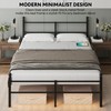 Queen Size Bed Frame with Headboard - Metal Platform Bed
